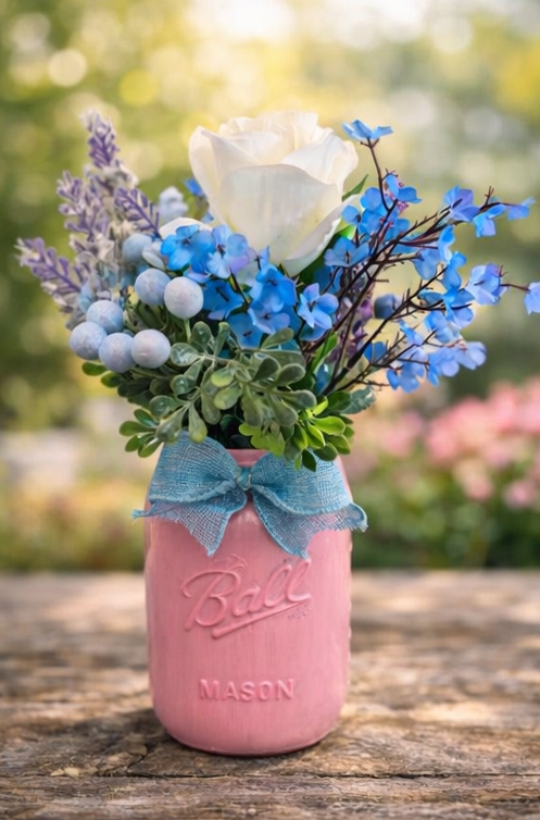 Pink Mason Jar craft